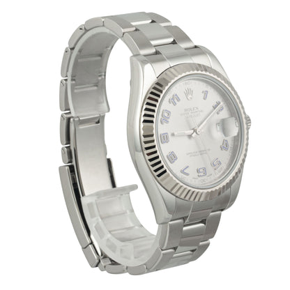 2025 RSC Rolex DateJust II 41mm Steel Silver Blue Arabic 116334 BOX + PAPERS