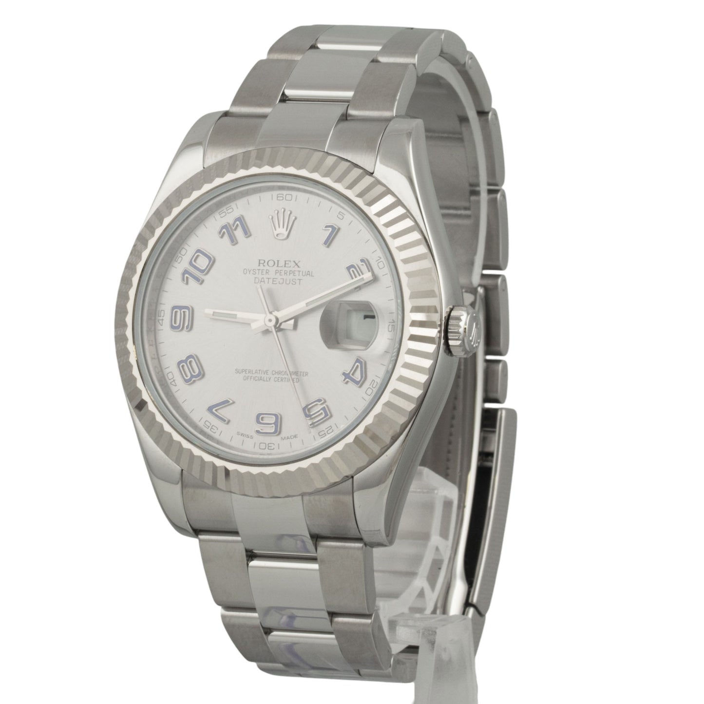 2025 RSC Rolex DateJust II 41mm Steel Silver Blue Arabic 116334 BOX + PAPERS