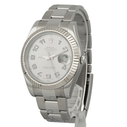 2025 RSC Rolex DateJust II 41mm Steel Silver Blue Arabic 116334 BOX + PAPERS