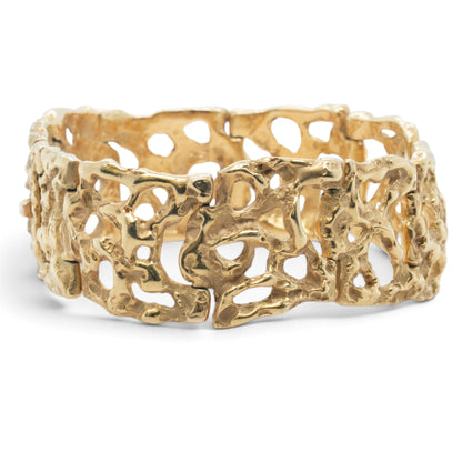 Arthur King Lost-Wax Casting Molten Freeform Brutalist 18k Yellow Gold Bracelet