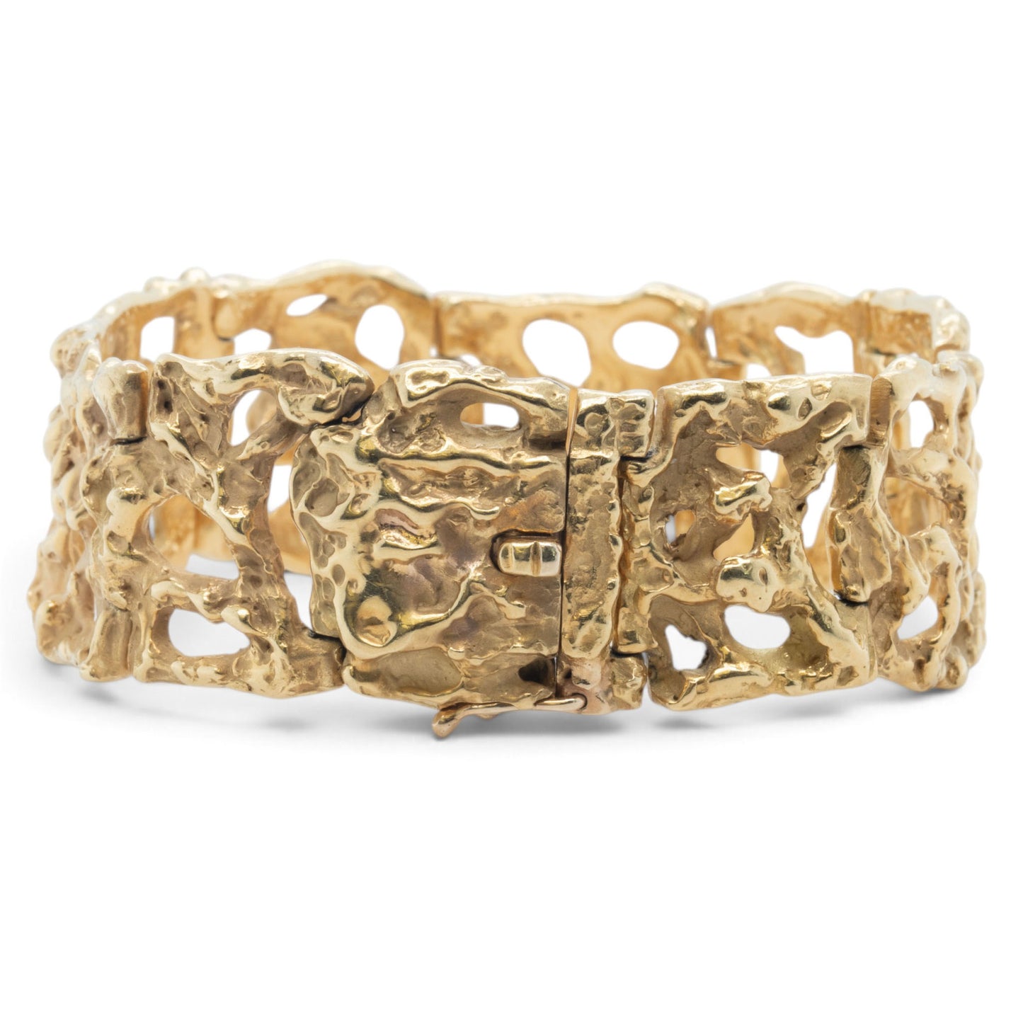 Arthur King Lost-Wax Casting Molten Freeform Brutalist 18k Yellow Gold Bracelet