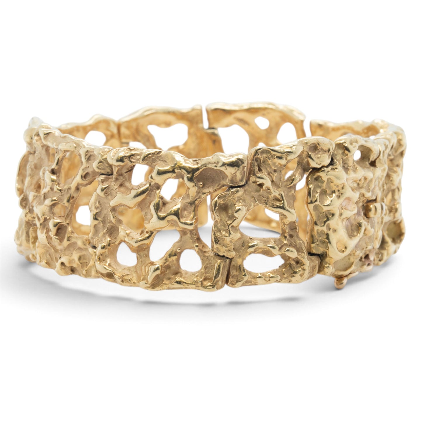 Arthur King Lost-Wax Casting Molten Freeform Brutalist 18k Yellow Gold Bracelet