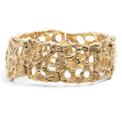 Arthur King Lost-Wax Casting Molten Freeform Brutalist 18k Yellow Gold Bracelet