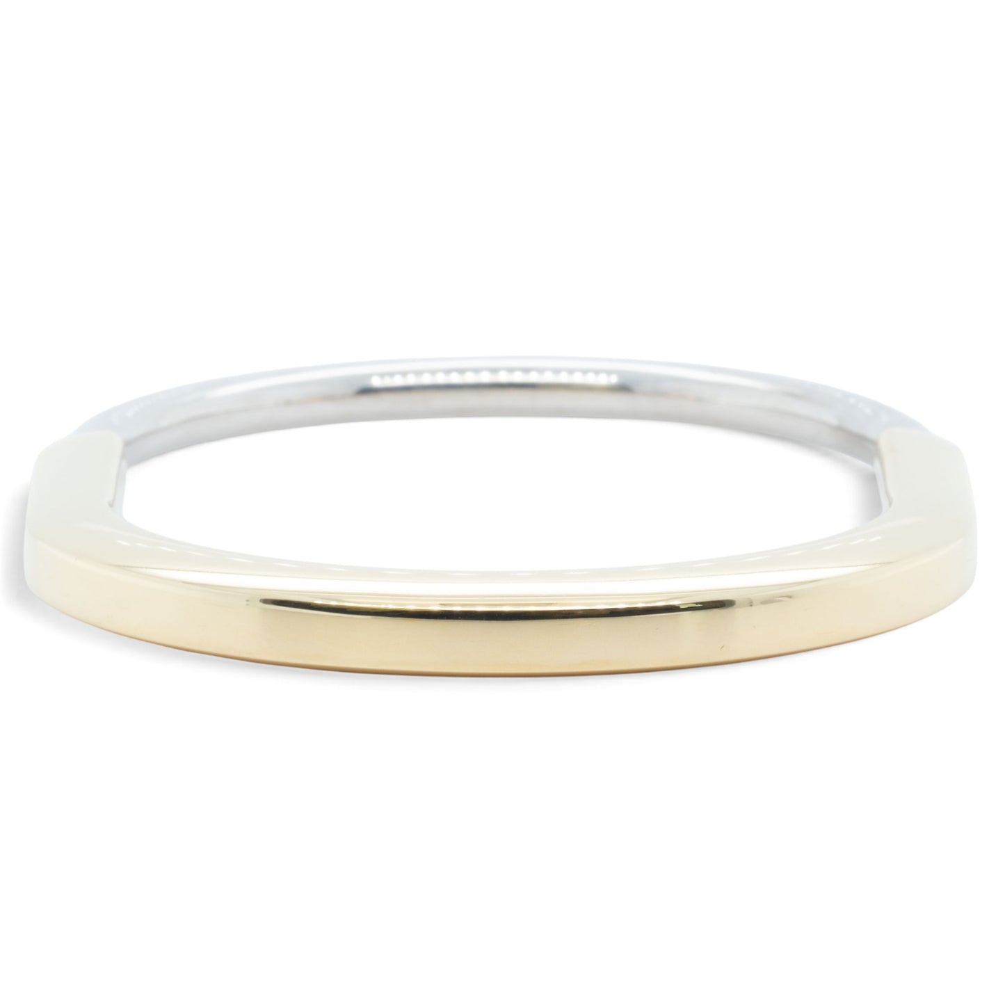 Tiffany & Co. Lock Bangle Two Tone Bracelet 18k White & Yellow Gold ITALY + BOX