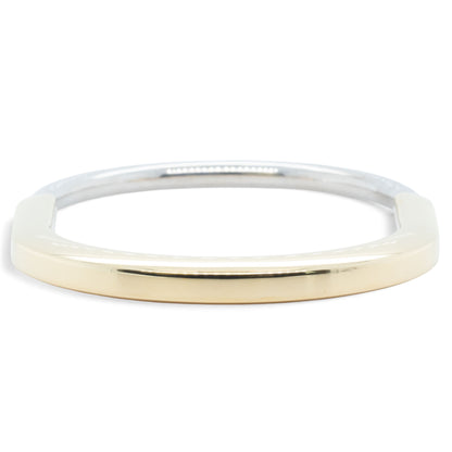 Tiffany & Co. Lock Bangle Two Tone Bracelet 18k White & Yellow Gold ITALY + BOX