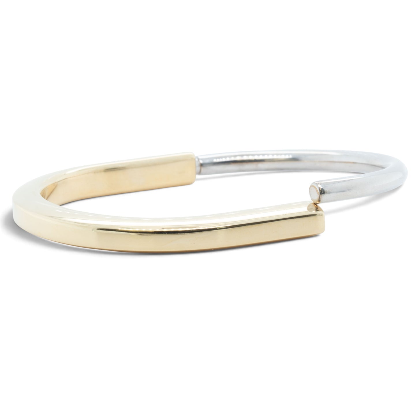 Tiffany & Co. Lock Bangle Two Tone Bracelet 18k White & Yellow Gold ITALY + BOX