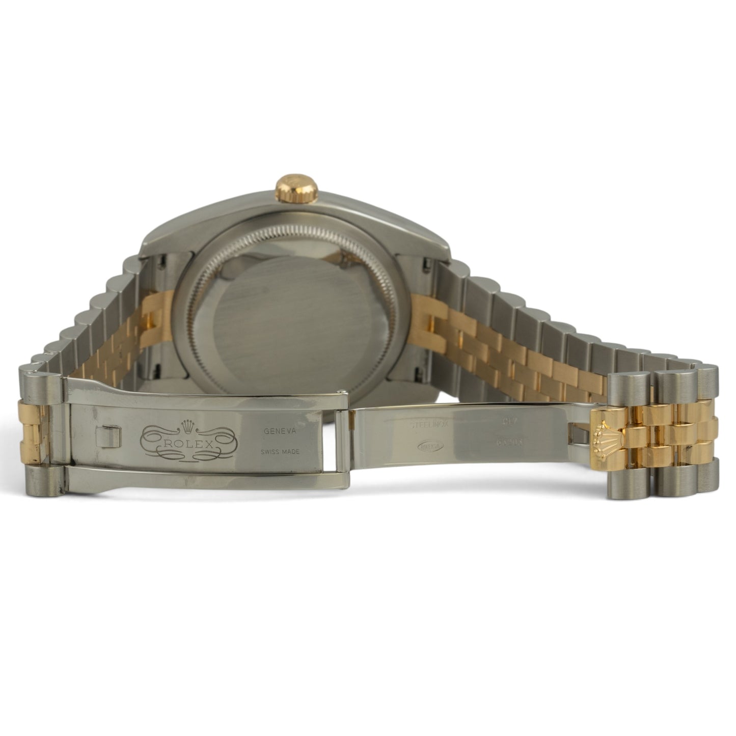 Rolex DateJust 116203 36mm Blue 18k Gold & Stainless Steel Watch 2004 BOX + TAG