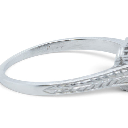 Art Deco Style Platinum 900 Solitaire Diamond Ring 1.50ct K I2-I3 Size 7.25