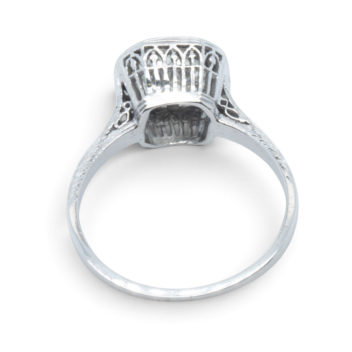 Art Deco Style Platinum 900 Solitaire Diamond Ring 1.50ct K I2-I3 Size 7.25