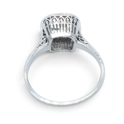 Art Deco Style Platinum 900 Solitaire Diamond Ring 1.50ct K I2-I3 Size 7.25