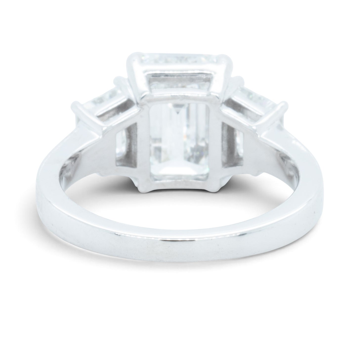 GIA 14k White Gold Lab Grown Diamond Emerald Cut Engagement & Eternity Ring Set