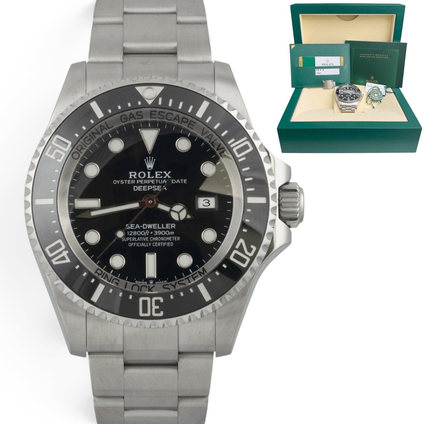 Rolex Sea-Dweller Deepsea 44mm Stainless Steel Black 126660 Watch BOX + PAPERS