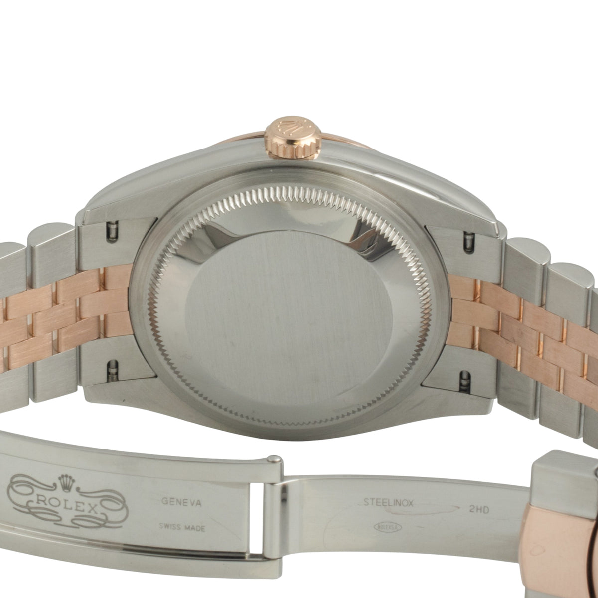 2019 Rolex DateJust 126231 36mm White Roman 18k Rose Gold & Steel BOX + PAPERS