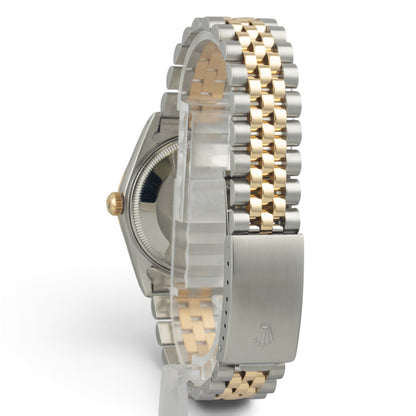 Rolex Oyster Date 15053 Champagne 18k Gold & Stainless Steel 34mm Watch w/ BOX