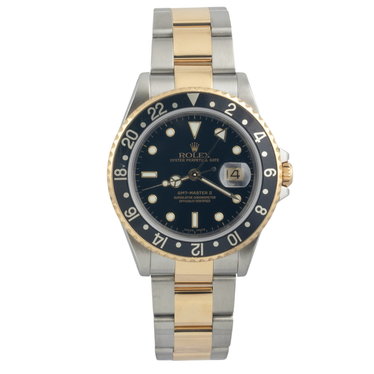 2002 Rolex GMT-Master II Black 16713 LN 18k Gold & Steel 40mm BOX + PAPERS