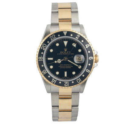 2002 Rolex GMT-Master II Black 16713 LN 18k Gold & Steel 40mm BOX + PAPERS