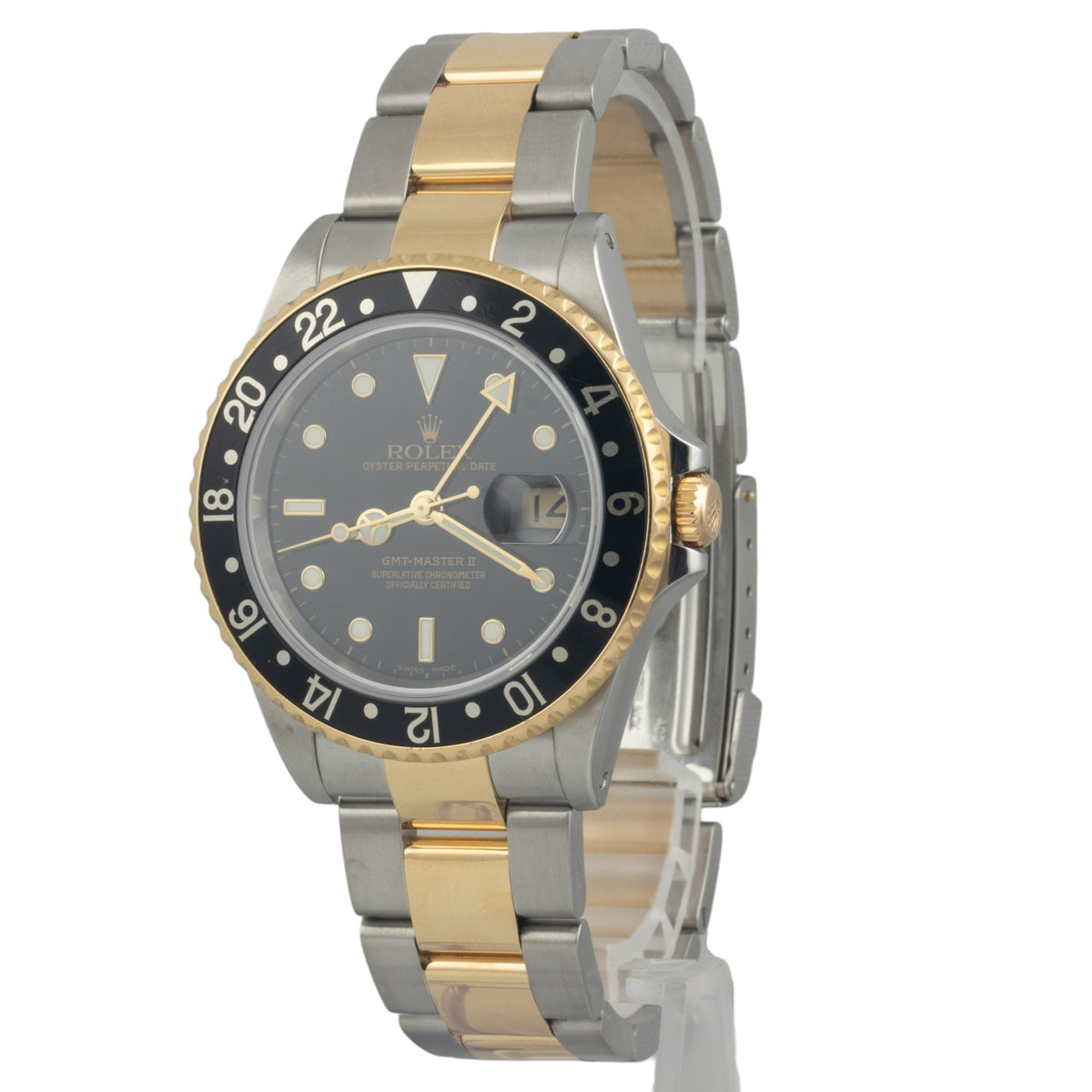 2002 Rolex GMT-Master II Black 16713 LN 18k Gold & Steel 40mm BOX + PAPERS