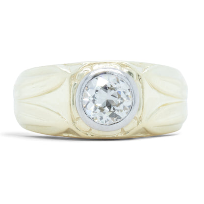 14k Yellow Gold Bezel Set Old European Diamond Solitaire Ring 0.50ct I SI1 Sz. 6