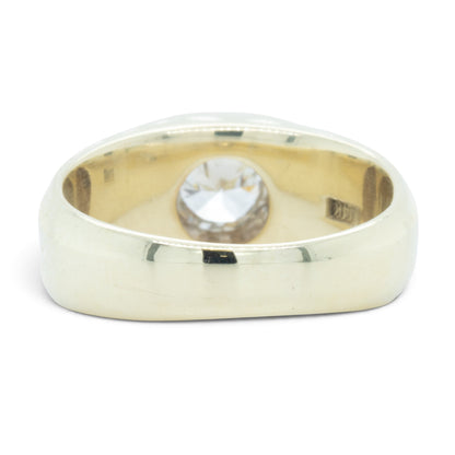 14k Yellow Gold Bezel Set Old European Diamond Solitaire Ring 0.50ct I SI1 Sz. 6