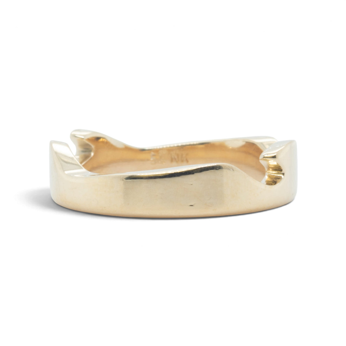 Georg Jensen Fusion 3 Piece Puzzle 18k Yellow Gold Blue Ceramic Ring Size 7.5