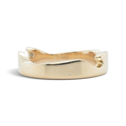 Georg Jensen Fusion 3 Piece Puzzle 18k Yellow Gold Blue Ceramic Ring Size 7.5