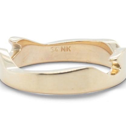 Georg Jensen Fusion 3 Piece Puzzle 18k Yellow Gold Blue Ceramic Ring Size 7.5