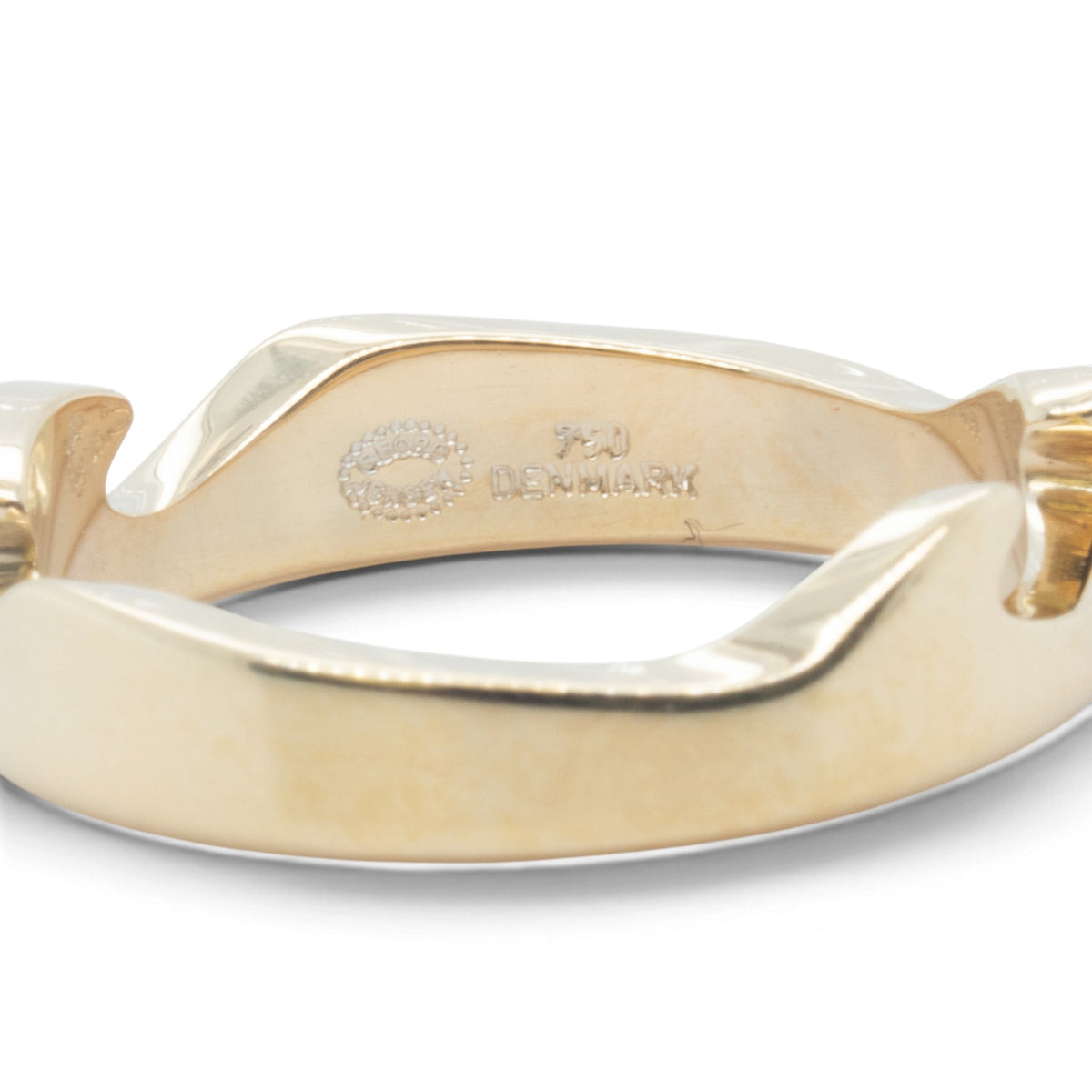 Georg Jensen Fusion 3 Piece Puzzle 18k Yellow Gold Blue Ceramic Ring Size 7.5