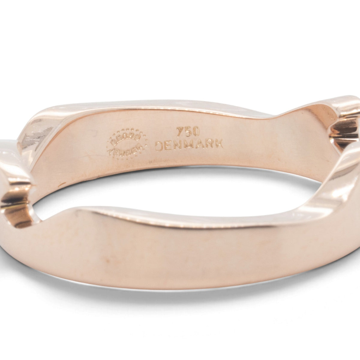 Georg Jensen Fusion 3 Piece Puzzle 18k Yellow Gold Blue Ceramic Ring Size 7.5