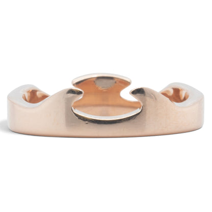 Georg Jensen Fusion 3 Piece Puzzle 18k Yellow Gold Blue Ceramic Ring Size 7.5