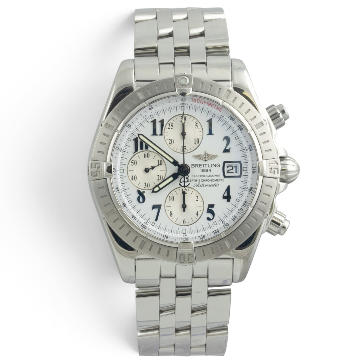 Breitling Crosswind Chronograph Stainless Steel White Automatic 43mm A13355