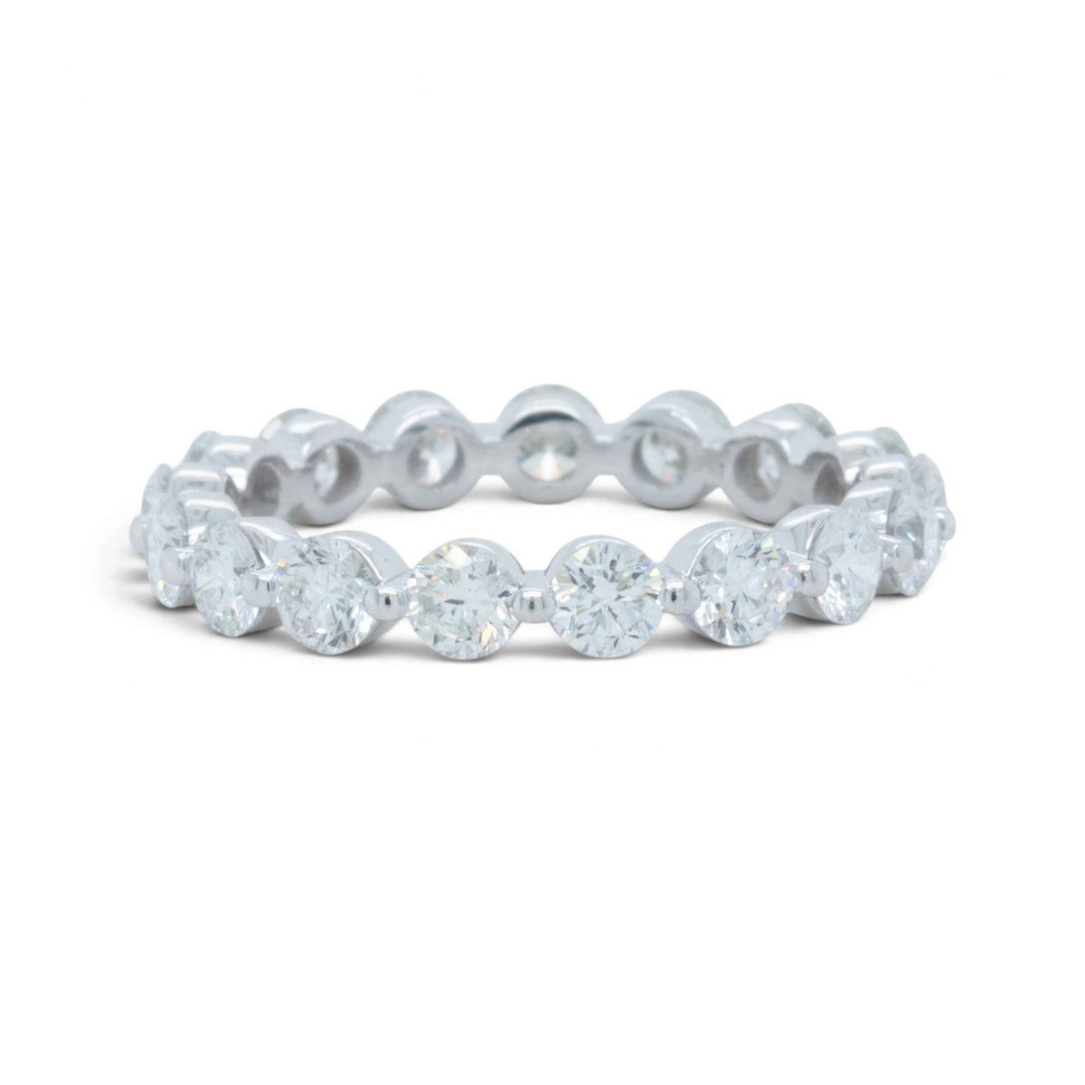 14k White Gold 17 Stone 1.75ctw Diamond Eternity Band H-I VS Ring Size 6
