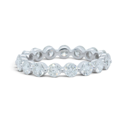 14k White Gold 17 Stone 1.75ctw Diamond Eternity Band H-I VS Ring Size 6