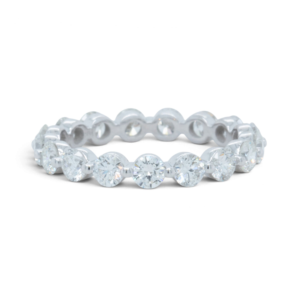 14k White Gold 17 Stone 1.75ctw Diamond Eternity Band H-I VS Ring Size 6
