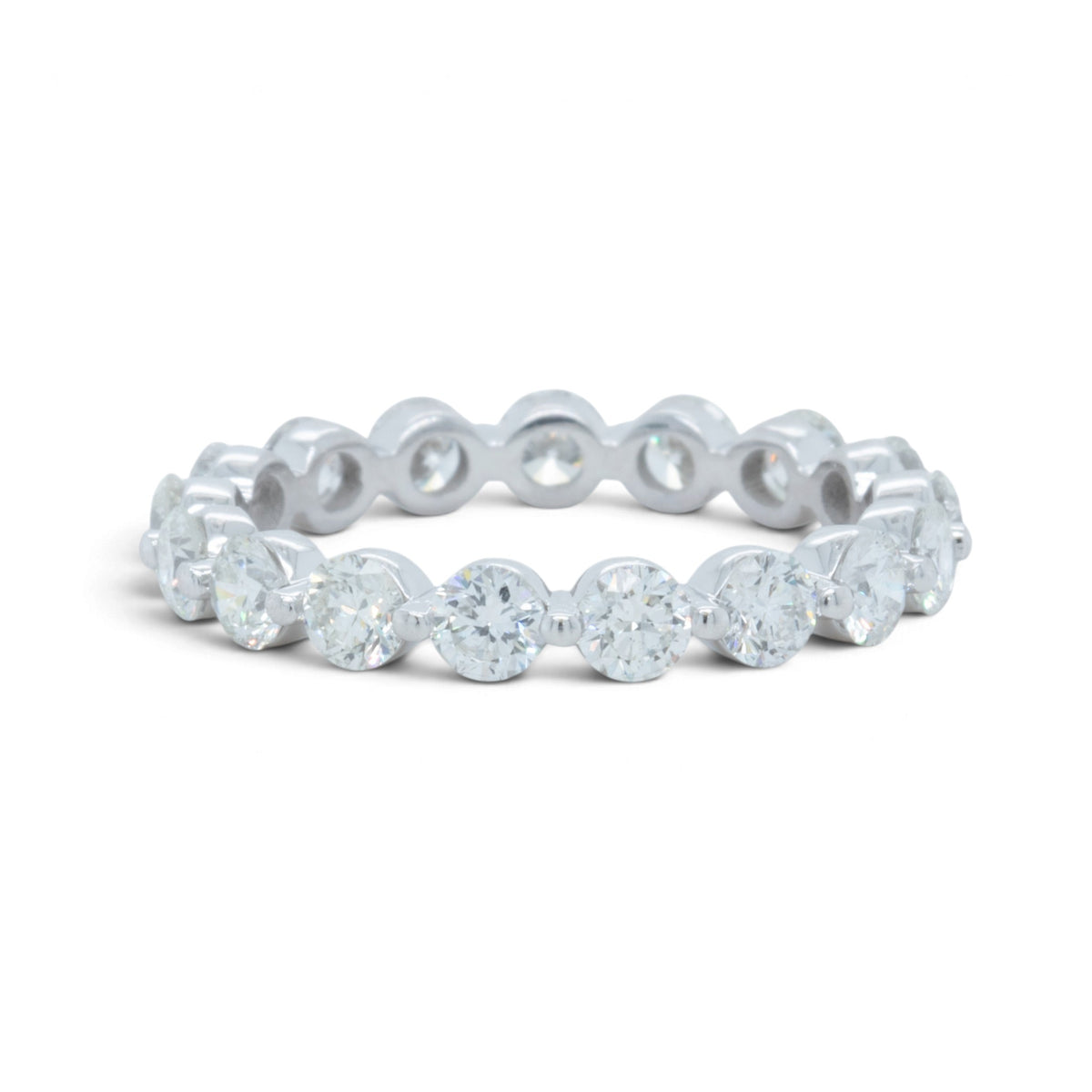 14k White Gold 17 Stone 1.75ctw Diamond Eternity Band H-I VS Ring Size 6
