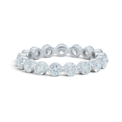 14k White Gold 17 Stone 1.75ctw Diamond Eternity Band H-I VS Ring Size 6