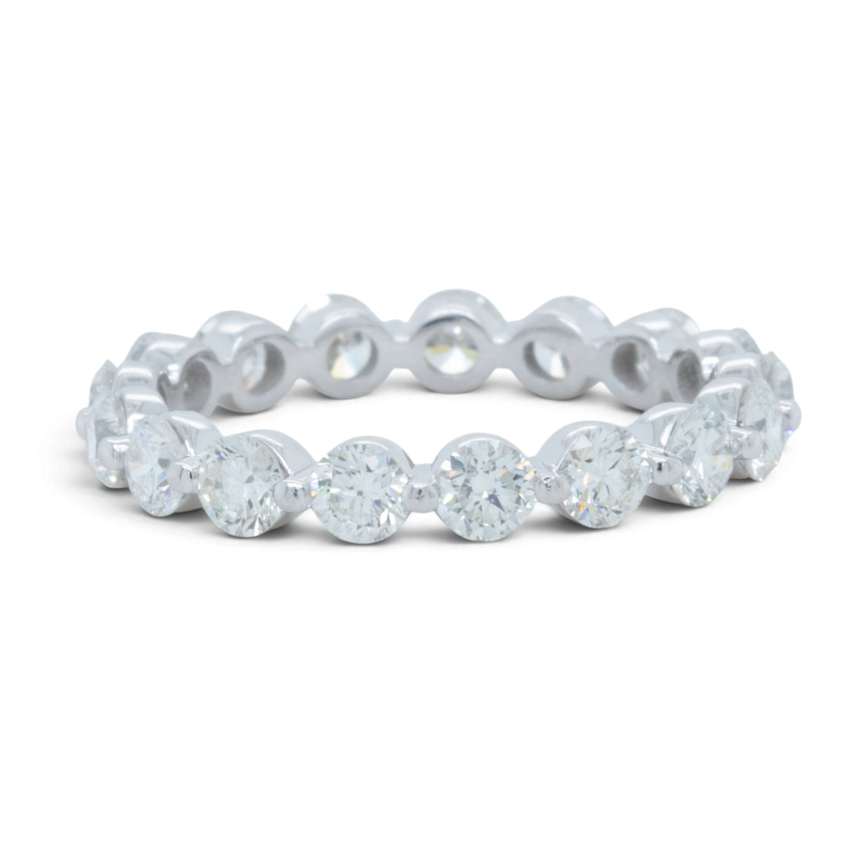 14k White Gold 17 Stone 1.75ctw Diamond Eternity Band H-I VS Ring Size 6