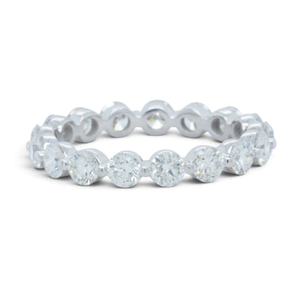 14k White Gold 17 Stone 1.75ctw Diamond Eternity Band H-I VS Ring Size 6