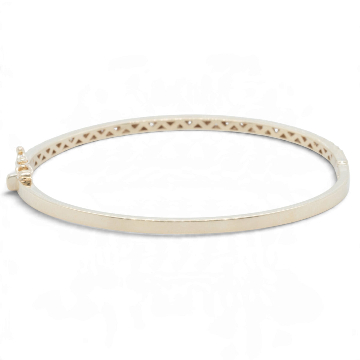14k Yellow Gold Diamond Hinged Bangle Bracelet 1.30ctw H SI1-SI2 Size 6.5"