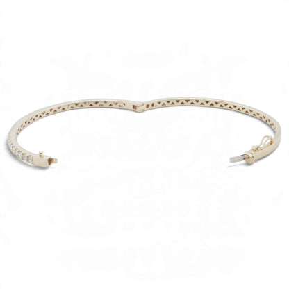 14k Yellow Gold Diamond Hinged Bangle Bracelet 1.30ctw H SI1-SI2 Size 6.5"