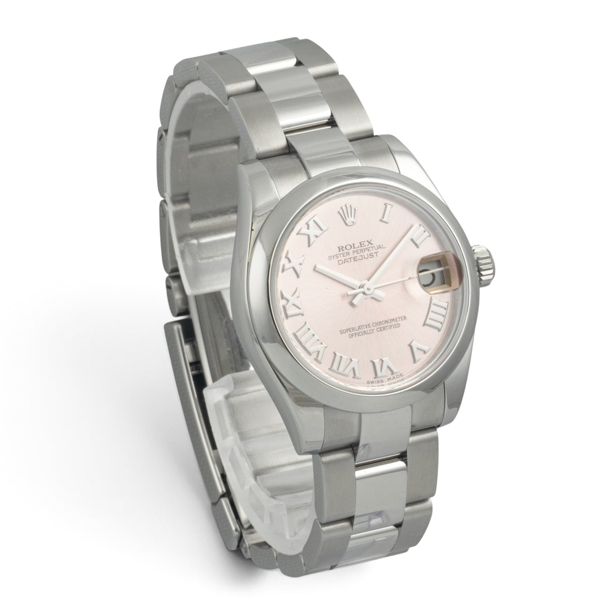 Ladies Rolex DateJust 178240 MidSize 31mm PINK ROMAN Dial Watch BOX + PAPERS
