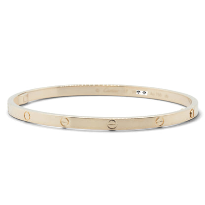 Cartier Love Small 18k Yellow Gold Bangle Bracelet Size 17 + POUCH