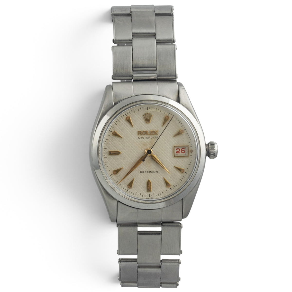 1954 Rolex Oyster Precision Date 6294 Honeycomb Roulette Stainless Manual 34mm
