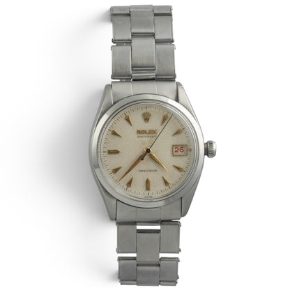1954 Rolex Oyster Precision Date 6294 Honeycomb Roulette Stainless Manual 34mm