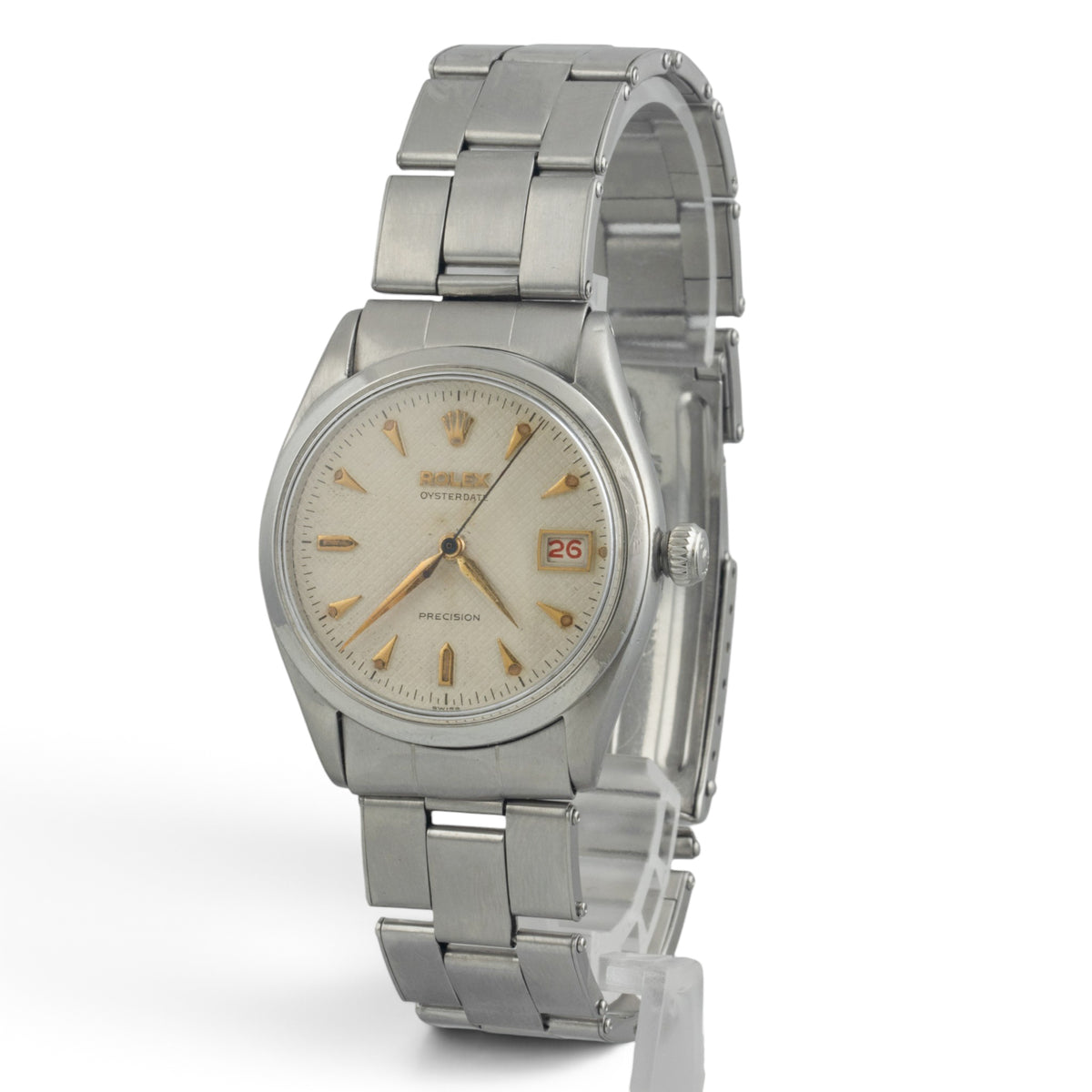 1954 Rolex Oyster Precision Date 6294 Honeycomb Roulette Stainless Manual 34mm