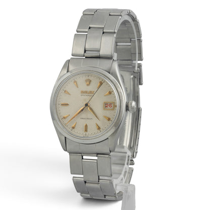 1954 Rolex Oyster Precision Date 6294 Honeycomb Roulette Stainless Manual 34mm