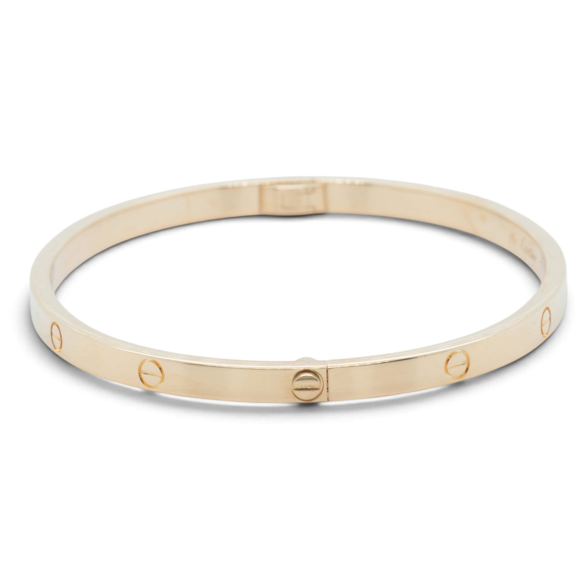 Cartier Love Small 18k Yellow Gold Bangle Bracelet Size 17 + POUCH