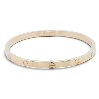 Cartier Love Small 18k Yellow Gold Bangle Bracelet Size 17 + POUCH