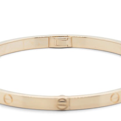 Cartier Love Small 18k Yellow Gold Bangle Bracelet Size 17 + POUCH