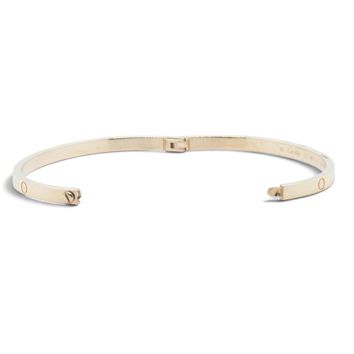 Cartier Love Small 18k Yellow Gold Bangle Bracelet Size 17 + POUCH