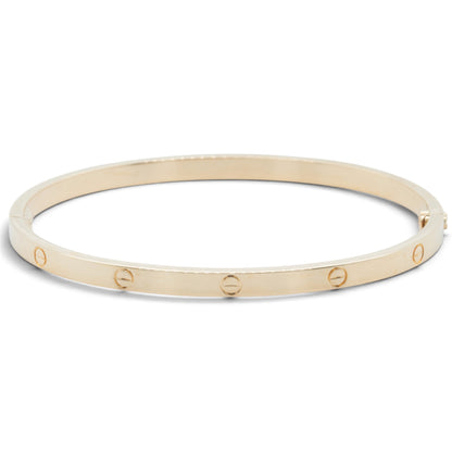Cartier Love Small 18k Yellow Gold Bangle Bracelet Size 17 + POUCH